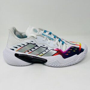 adidas Womens Barricade Tennis Shoes White Metallic Pink Athletic Size 6 GW3817